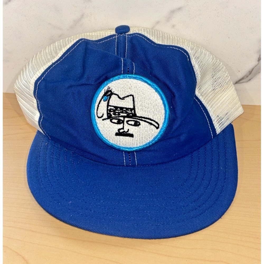 Vintage Horizon Trucker Hat Blue White Snapback Graphic Face‎ Patch USA